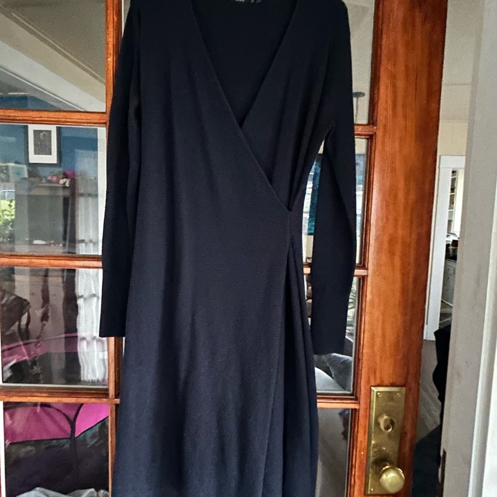 Prana Navy Blue Long Sleeve Sweater Dress